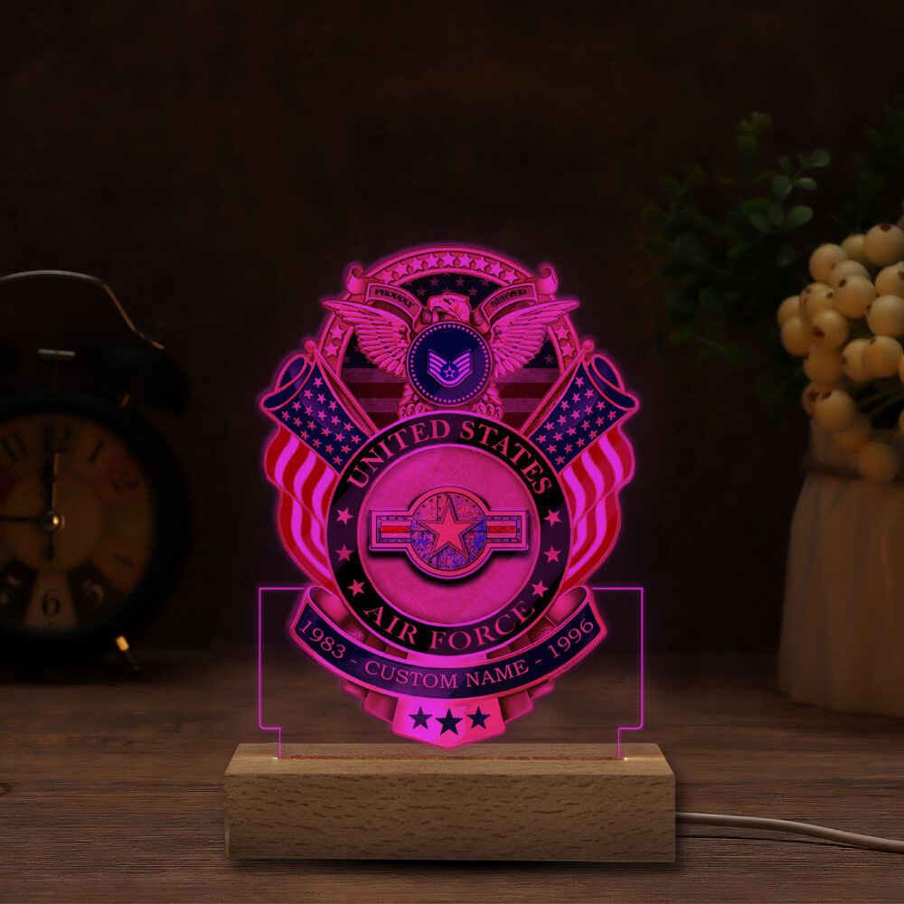 US Air Force , Remember - Honor - Respect - Personalized Led Lamp - Image 6
