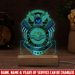 US Air Force , Remember - Honor - Respect - Personalized Led Lamp