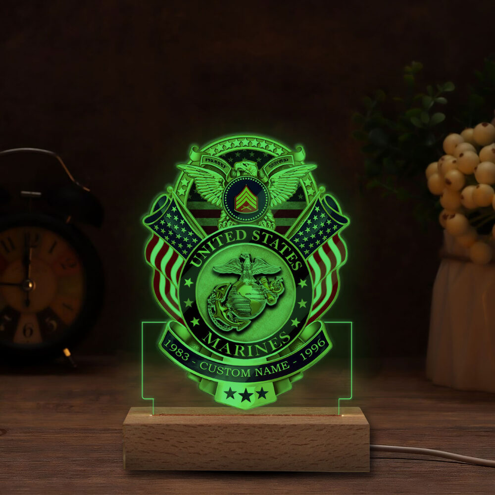 US Marine Corps, E 9 Marines Master Gunnery Sergeant - Personalized Led Lamp - Image 5