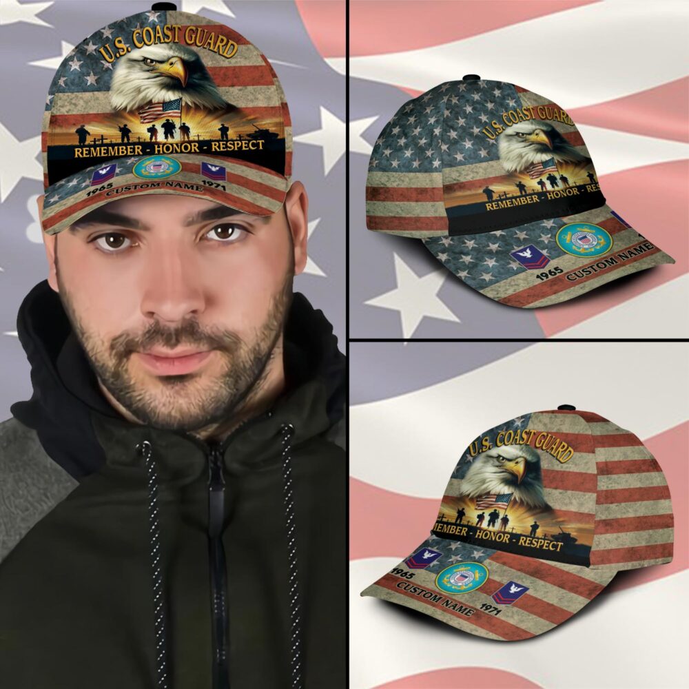 US Coast Guard, American By Birth, Veteran By Choice - Classic Cap - Image 3