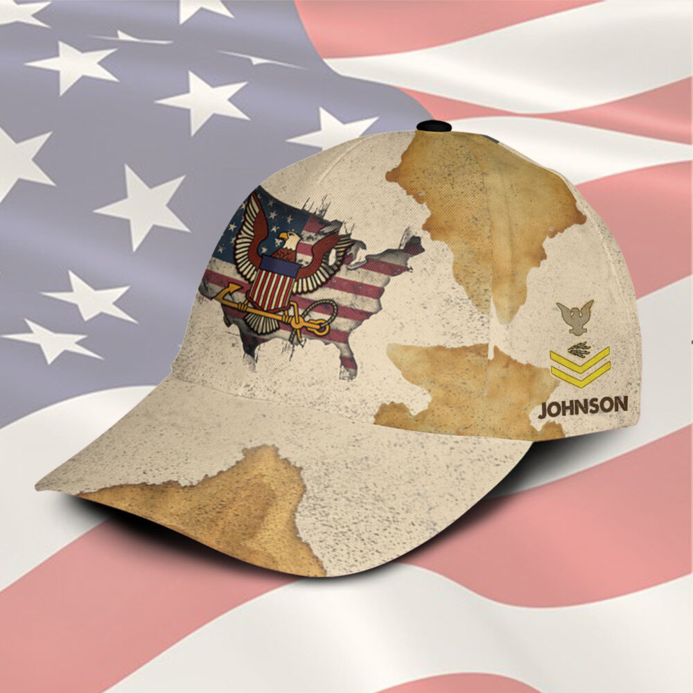 US Navy, Proud Veteran - Classic Cap - Image 2