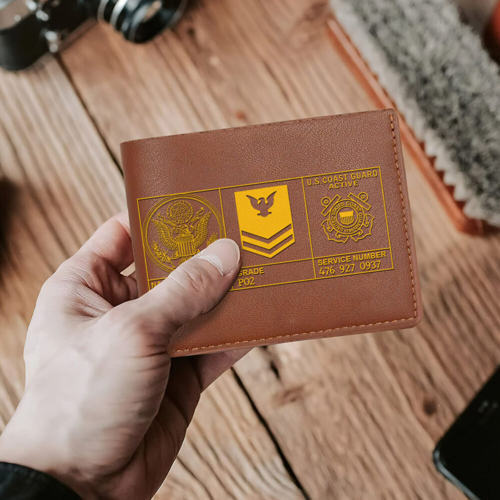 US Coast Guard, Land Of The Free, Because Of The Brave - Man Wallet - Image 2