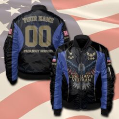 US Navy, Proud Veteran - Bomber Jacket