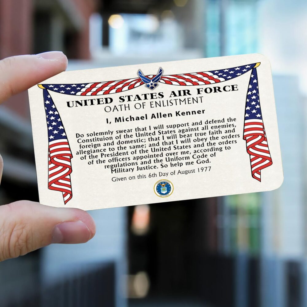US Air Force , Service Before Self - Printed Metal Card - Image 2