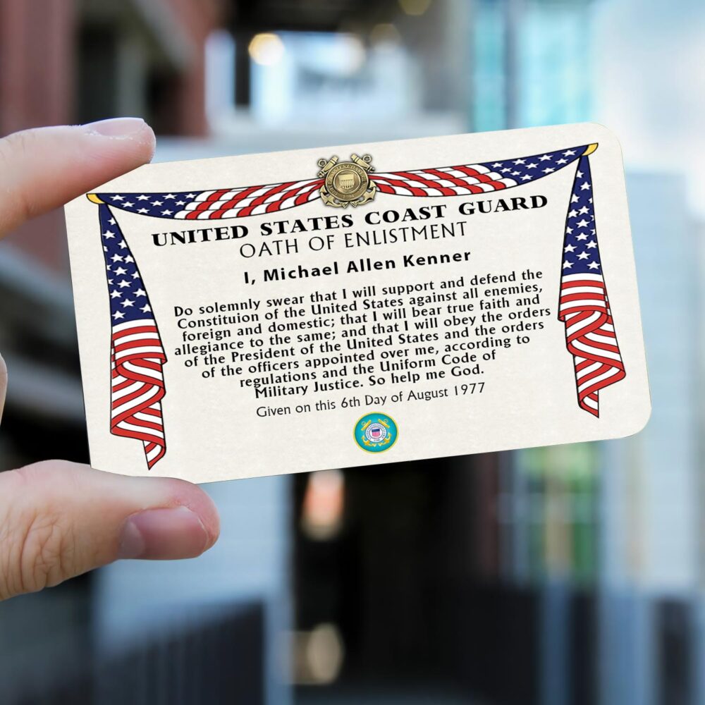 US Coast Guard, E 2 Blue - Printed Metal Card - Image 2