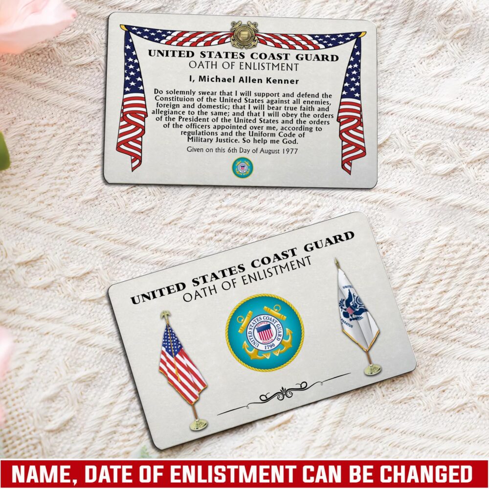 US Coast Guard, E 2 Blue - Printed Metal Card