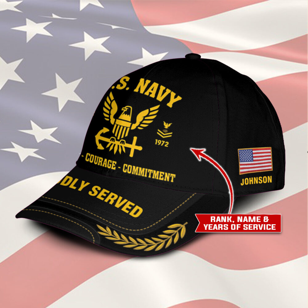 US Navy, Honor, Duty, Service - Classic Cap - Image 2