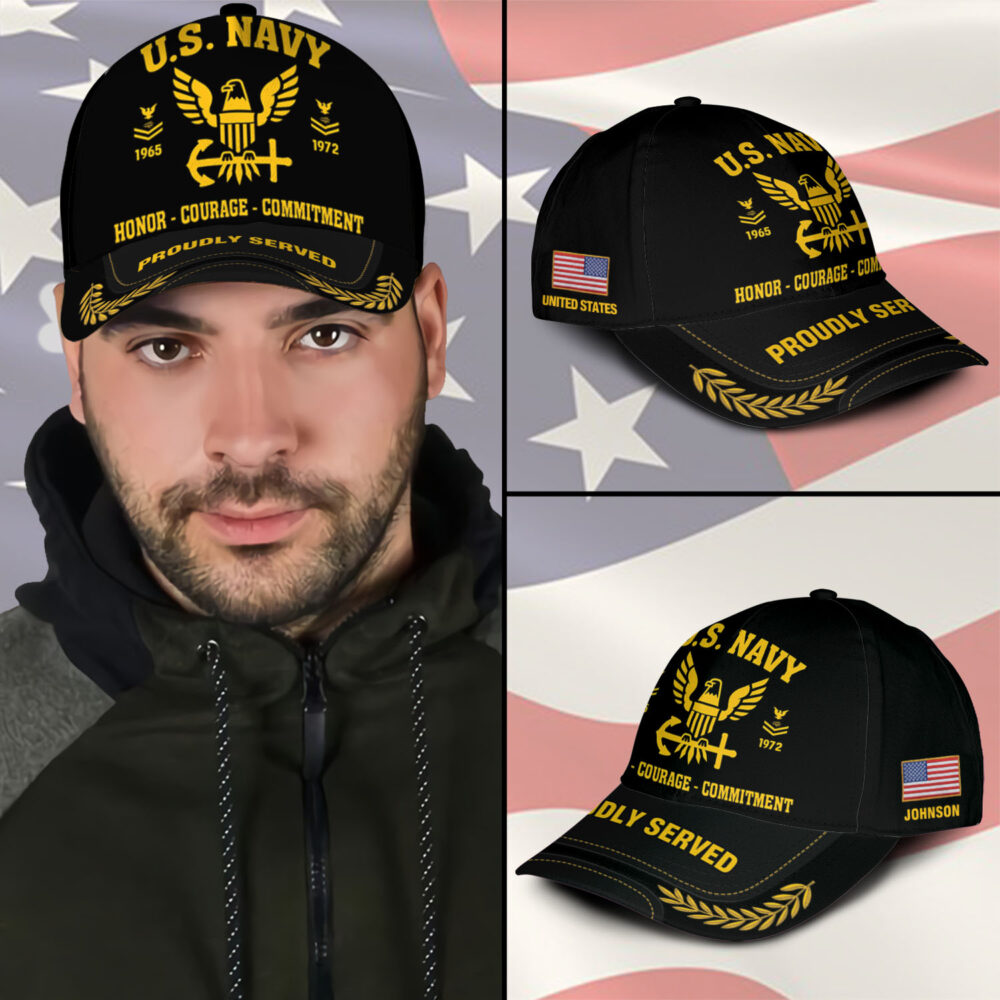US Navy, Honor, Duty, Service - Classic Cap - Image 3