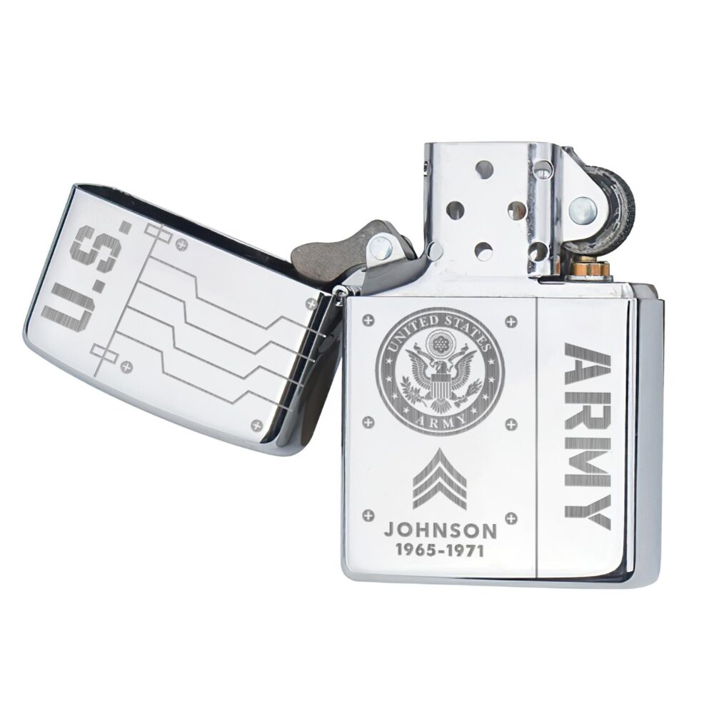 US Army, E 6 Army Staff Sergeant - Engraved Lighter - Image 4