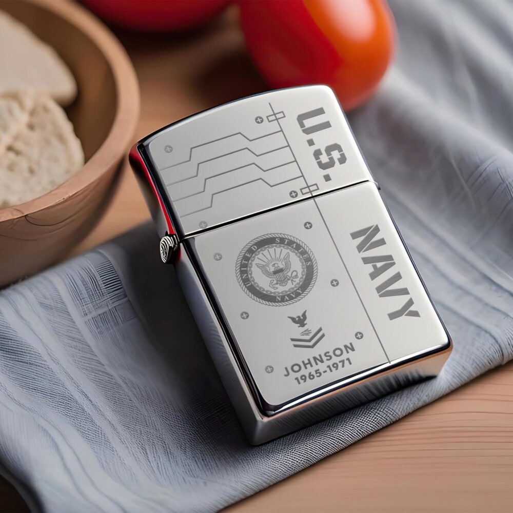 US Navy, Once A Sailor, Always A Sailor - Engraved Lighter - Image 2