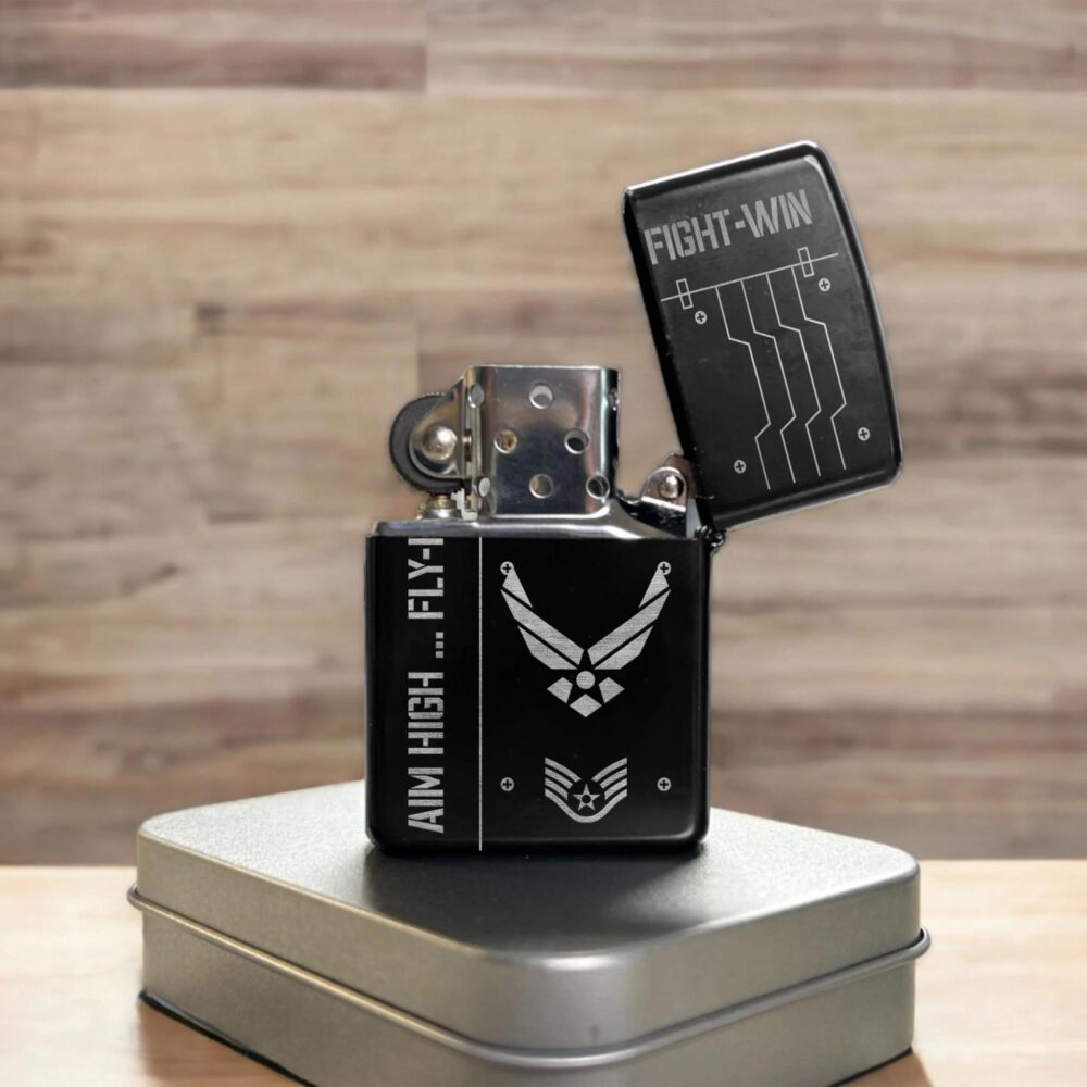 US Air Force , E 2 Air Force Airman - Engraved Lighter - Image 3