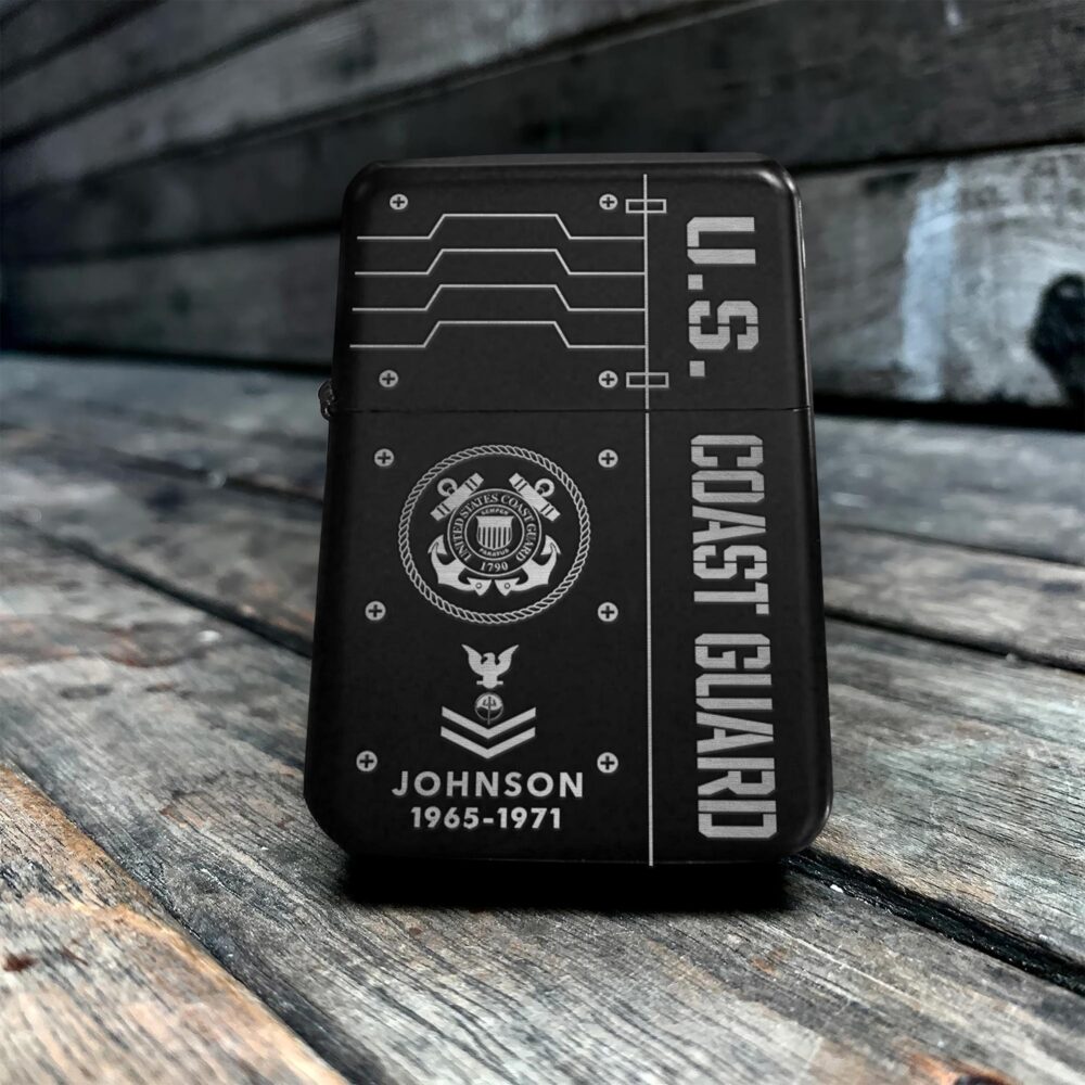 US Coast Guard, American By Birth, Veteran By Choice - Engraved Lighter - Image 5