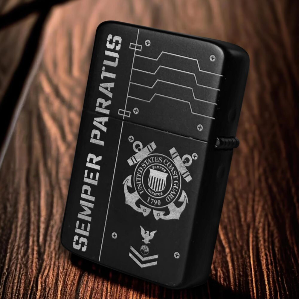 US Coast Guard, American By Birth, Veteran By Choice - Engraved Lighter - Image 6