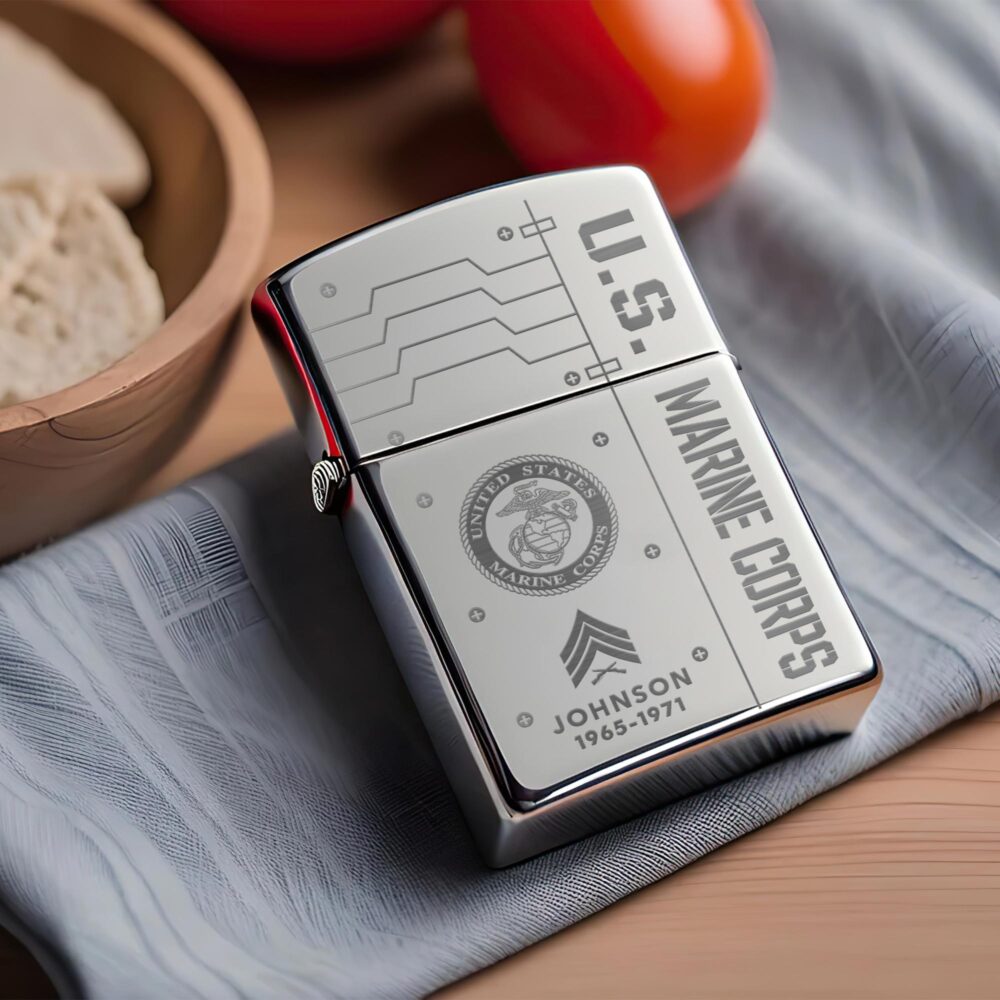 US Marine Corps, Duty, Honor, Country - Engraved Lighter - Image 2