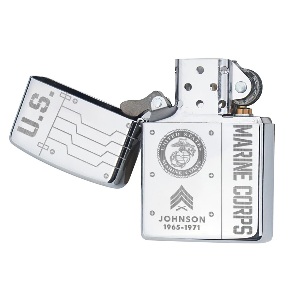 US Marine Corps, Duty, Honor, Country - Engraved Lighter - Image 4
