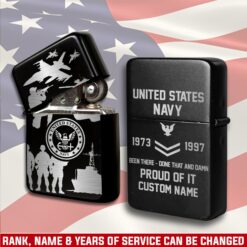 US Navy, No One Fights Alone - Engraved Lighter