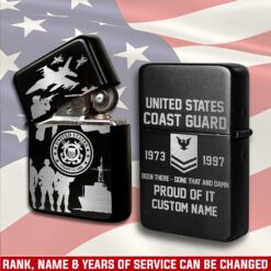 US Coast Guard, Served With Pride - Engraved Lighter