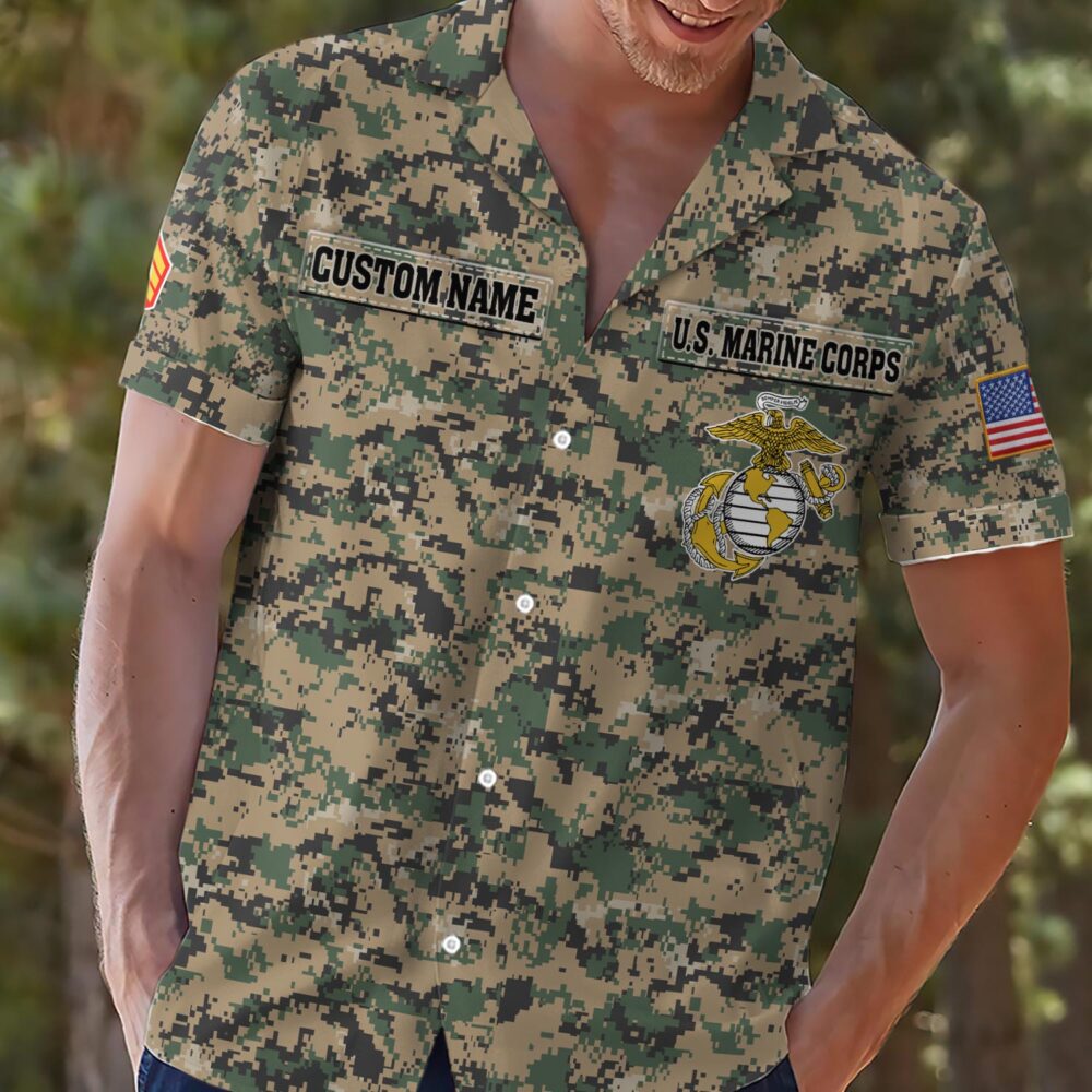 US Marine Corps, No One Fights Alone - Hawaii Shirt - Image 2