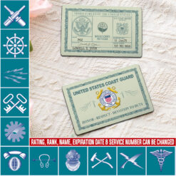 Coast Guard Rating, Served With Pride - Printed Metal Card