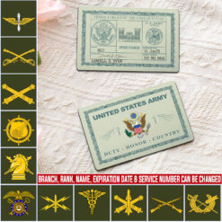 Army Branch, Freedom Over Fear - Printed Metal Card