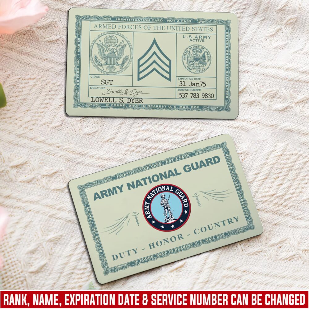 Army National Guard, W 4 Army Chief Warrant Officer 4 - Printed Metal Card