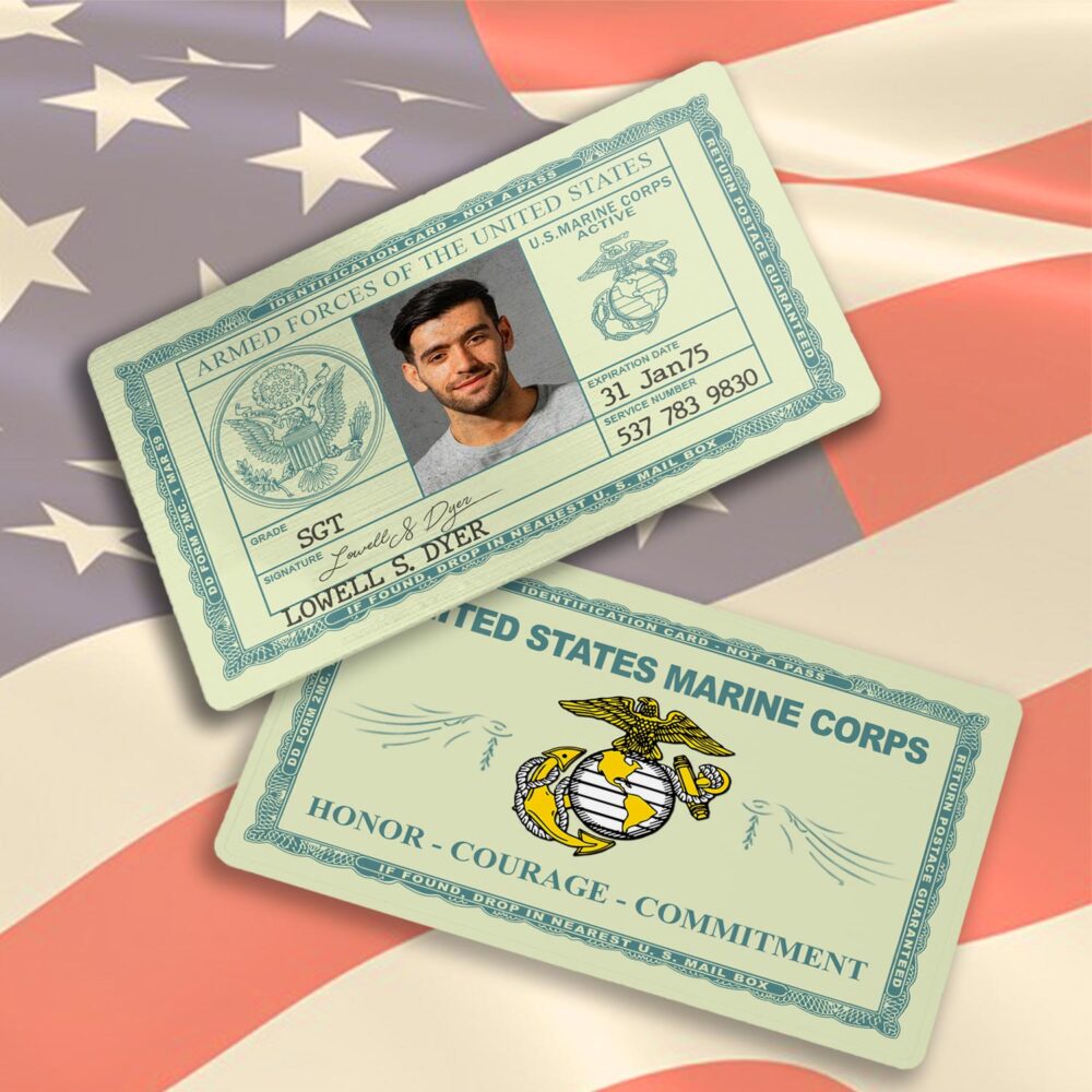 Military Personalized Printed Vintage Identification Metal Card - Image 4