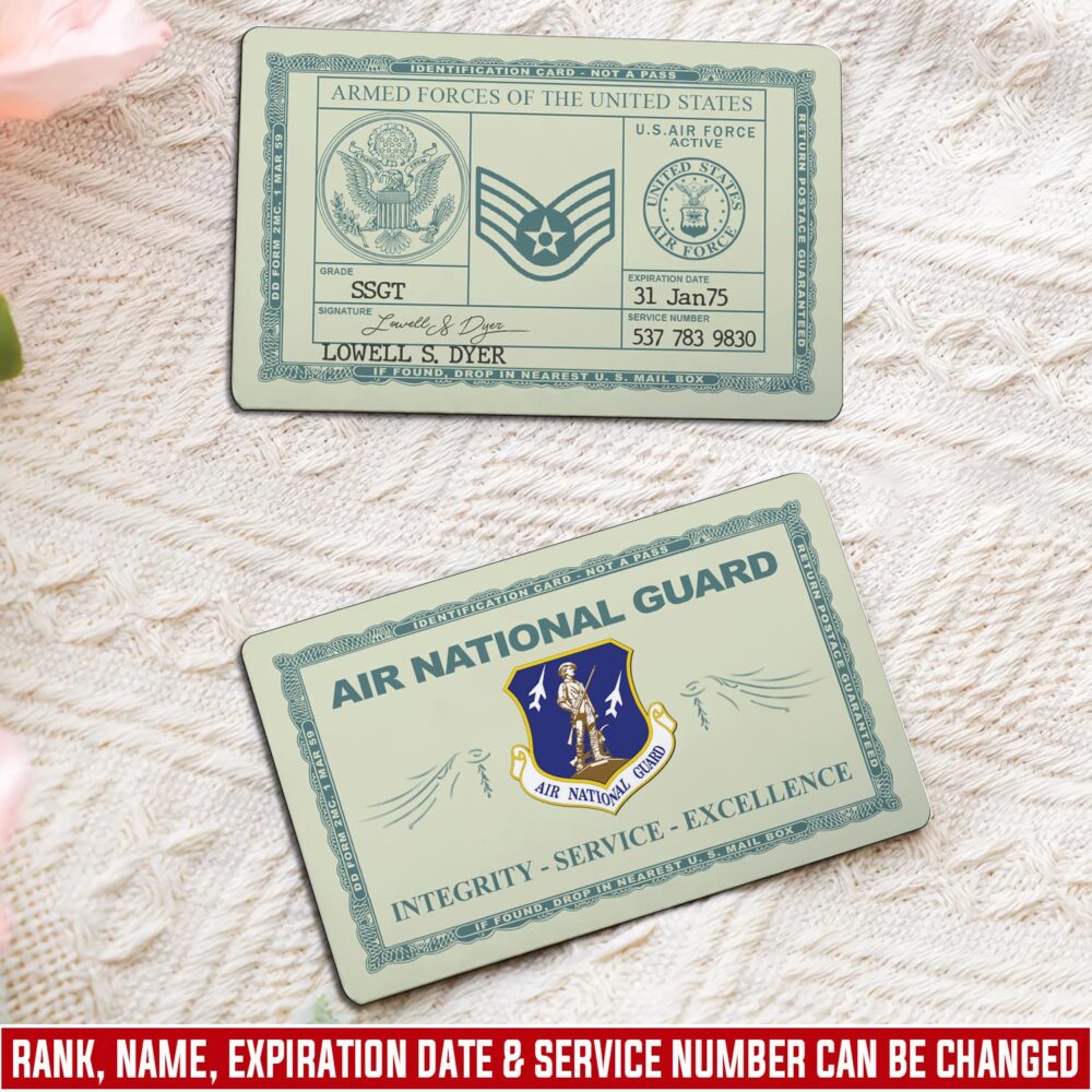 Air National Guard, E 9 Air Force Chief Master Sergeant - Printed Metal Card