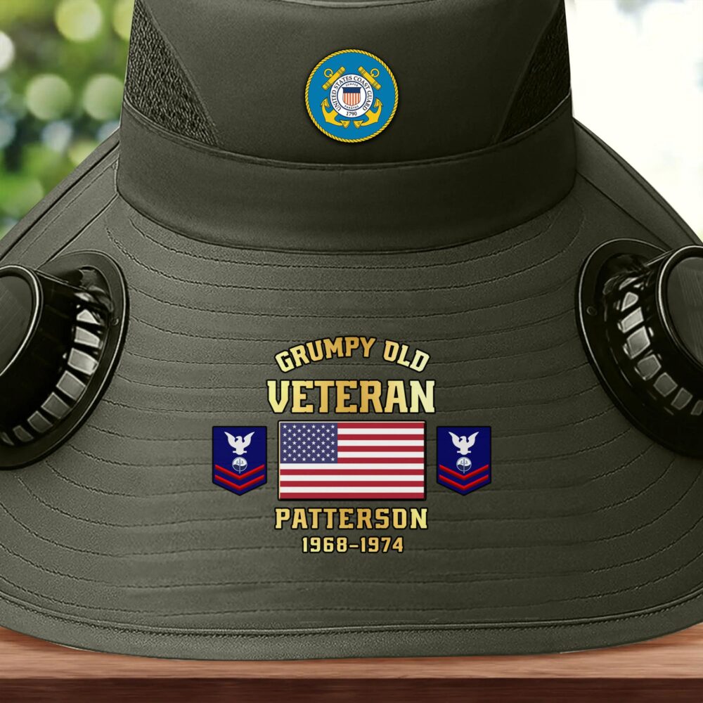 US Coast Guard, Served With Pride - Solar Powered Fan Hat - Image 2