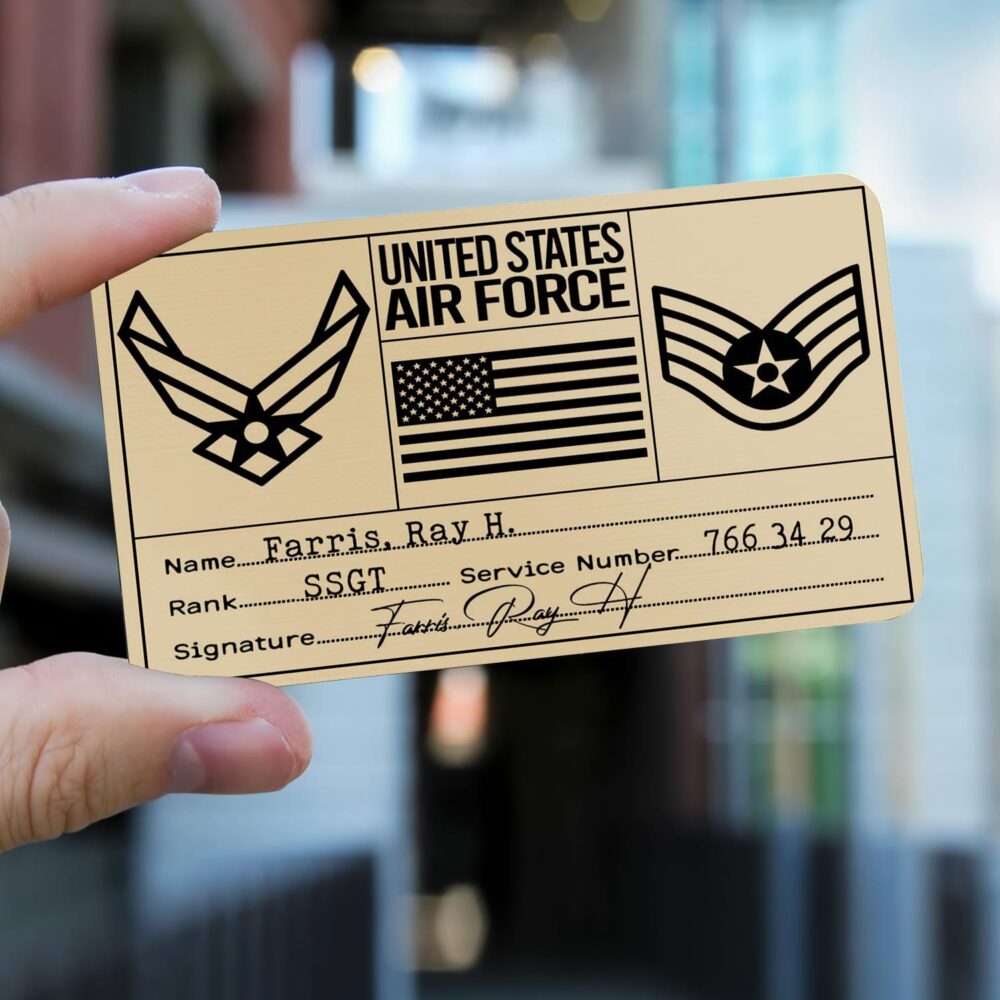 US Air Force , E 8 Air Force First Sergeant - Printed Metal Card - Image 2