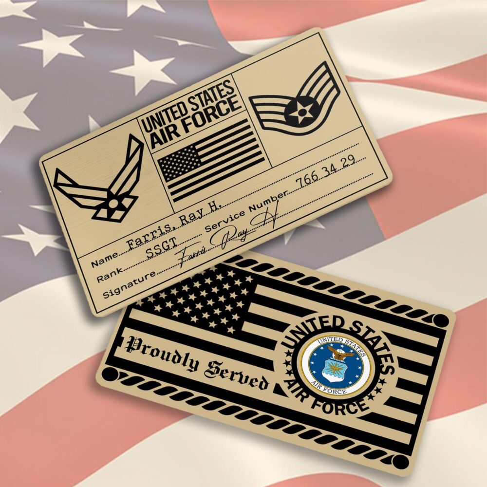 US Air Force , E 8 Air Force First Sergeant - Printed Metal Card - Image 3