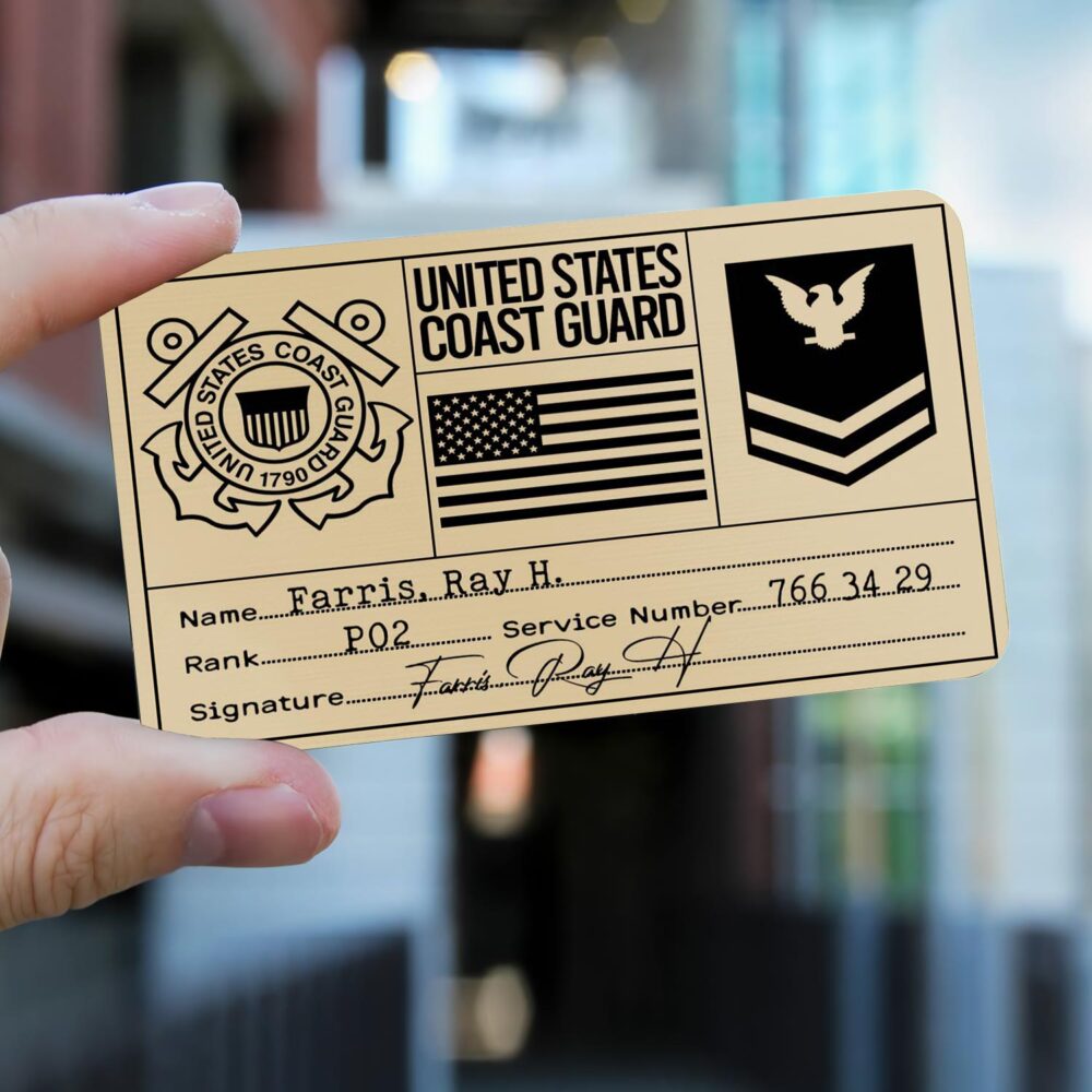 US Coast Guard, Thank a Veteran - Printed Metal Card - Image 2