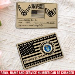 US Air Force , E 8 Air Force First Sergeant - Printed Metal Card