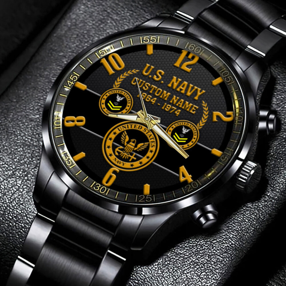 US Navy, Always Remember, Never Forget - Black Stainless Steel Watch - Image 4