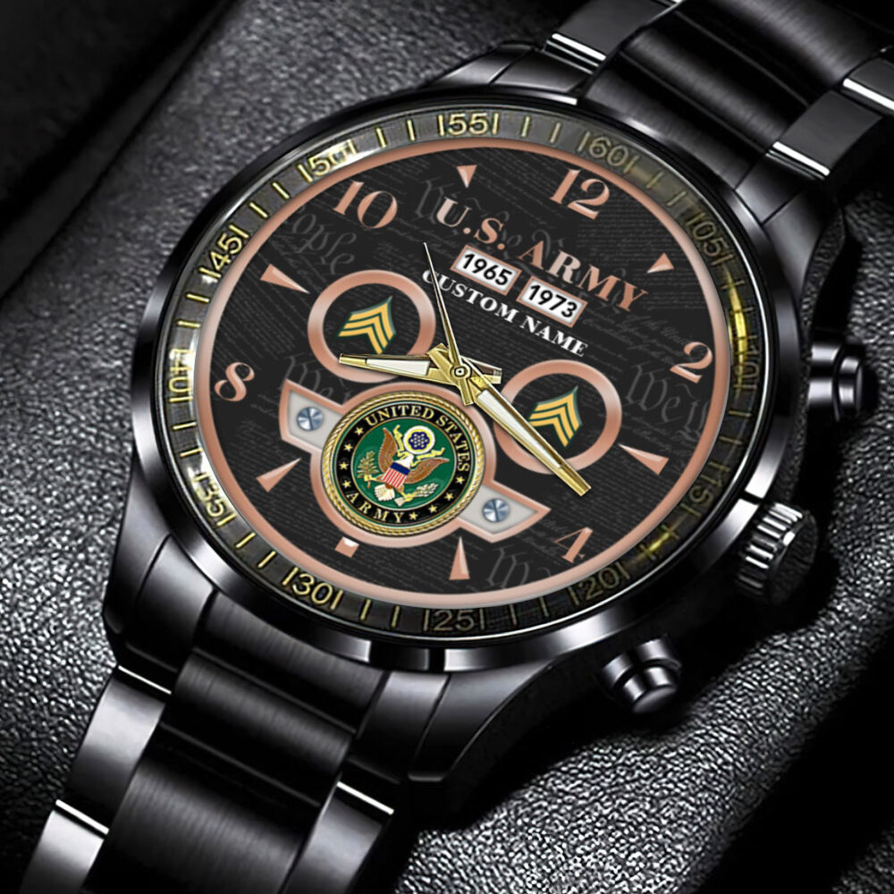US Army, Thank a Veteran - Black Stainless Steel Watch - Image 4