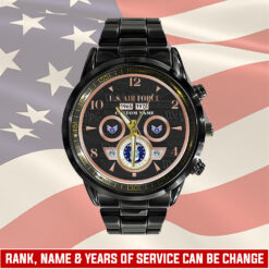 US Air Force, Thank a Veteran - Black Stainless Steel Watch