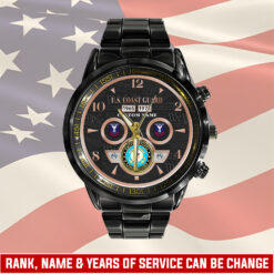 US Coast Guard, E 3 Blue - Black Stainless Steel Watch