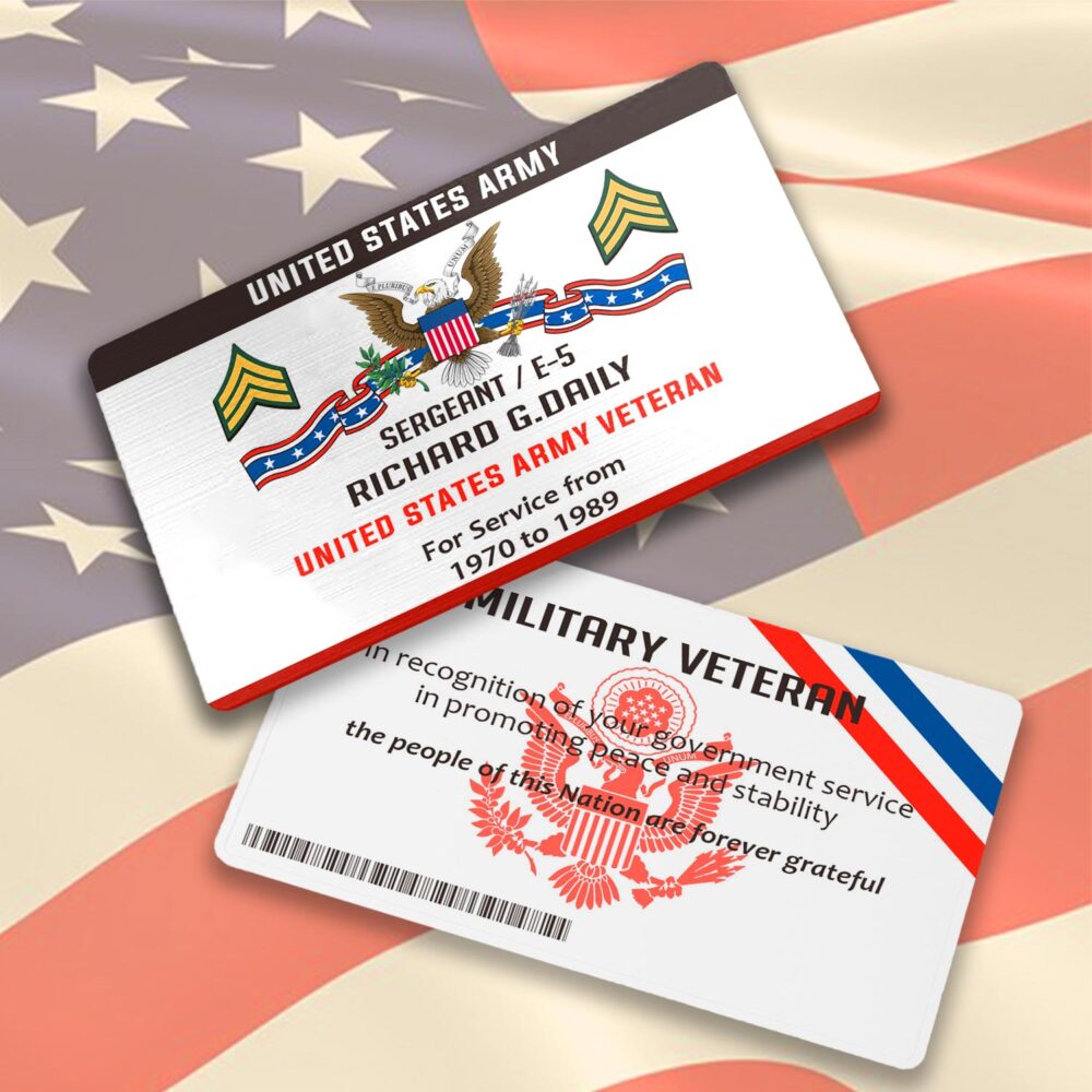 US Army, Proud To Have Served - Printed Metal Card - Image 3