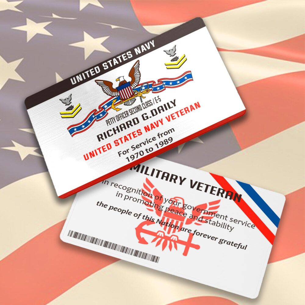 US Navy, Honoring All Who Served - Printed Metal Card - Image 3