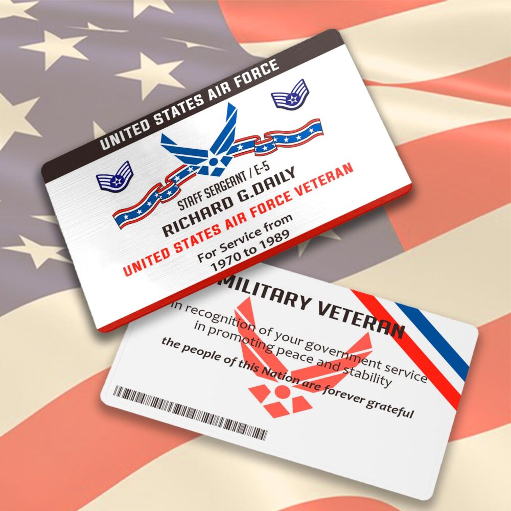 US Air Force , Freedom Over Fear - Printed Metal Card - Image 3