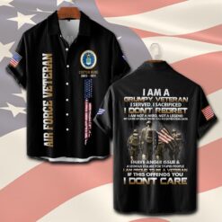 US Air Force , American By Birth, Veteran By Choice - Short Sleeve Button Shirt