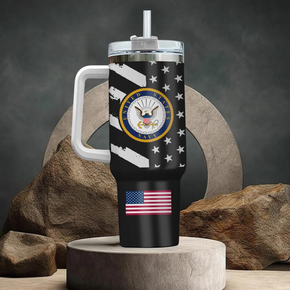US Navy, The Sea is Ours - Stainless Steel Tumbler 40oz - Image 3