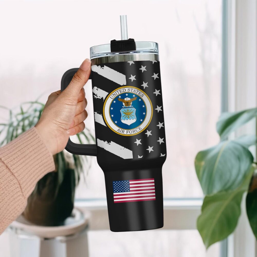 US Air Force , Defender of Freedom - Stainless Steel Tumbler 40oz - Image 2