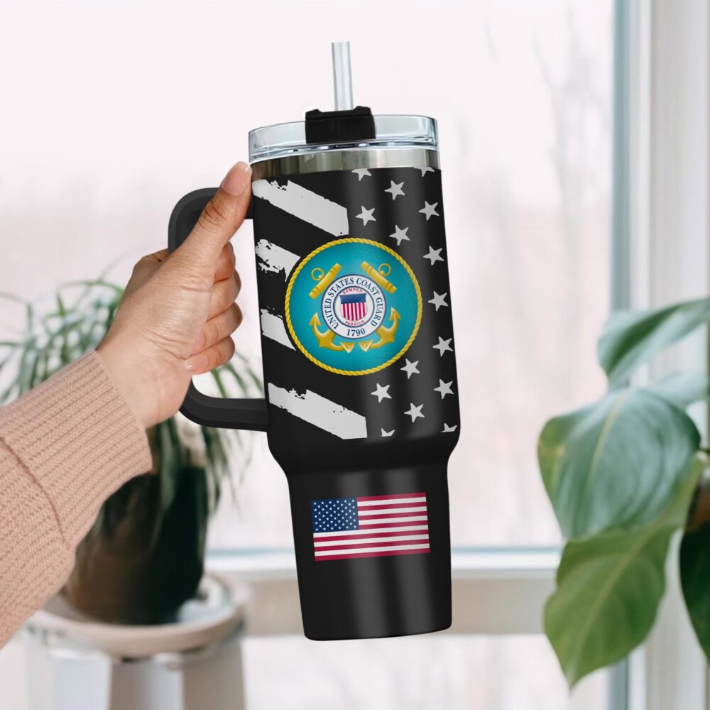 US Coast Guard, Defender of Freedom - Stainless Steel Tumbler 40oz - Image 2