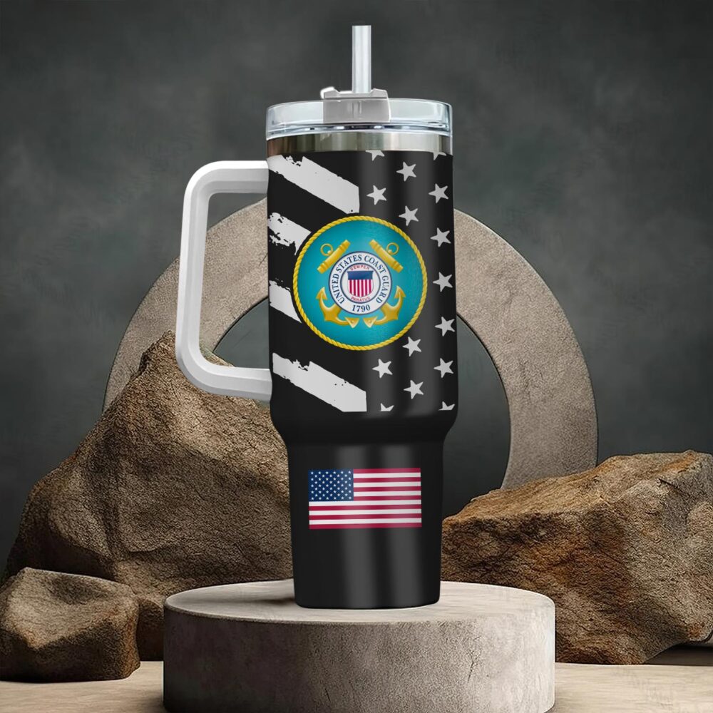 US Coast Guard, Defender of Freedom - Stainless Steel Tumbler 40oz - Image 3