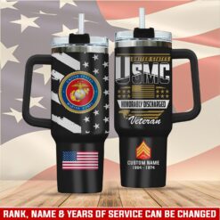 US Marine Corps, E 2 Marines Private First Class - Stainless Steel Tumbler 40oz