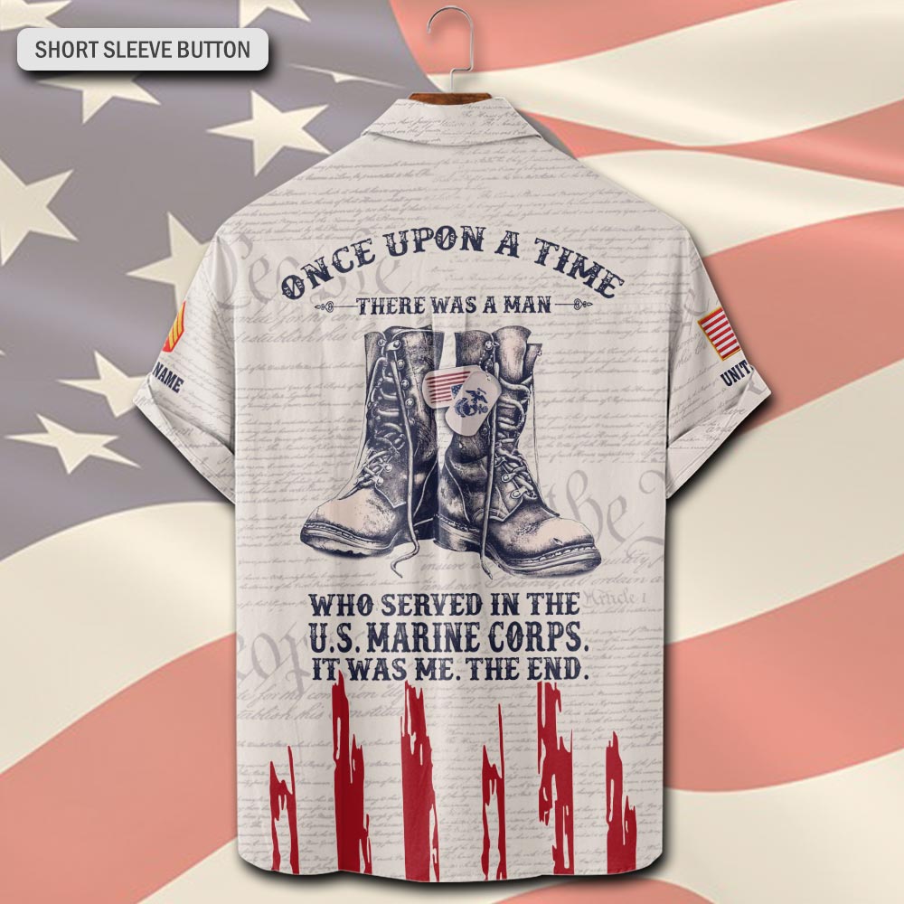 US Marine Corps, Lest We Forget - Short Sleeve Button Shirt - Image 3