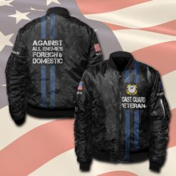 US Coast Guard, Honor, Duty, Service - Bomber Jacket