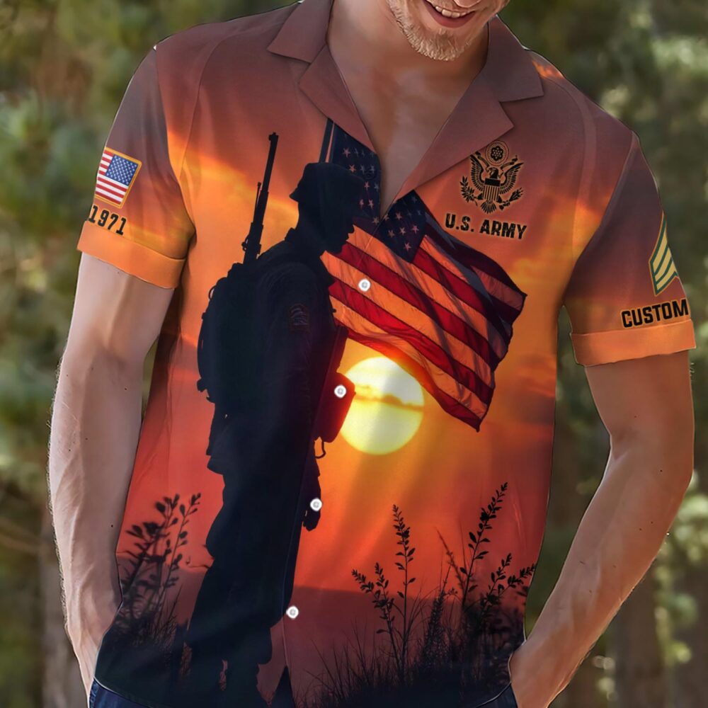US Army, E 8 Army Master Sergeant - Hawaii Shirt - Image 2