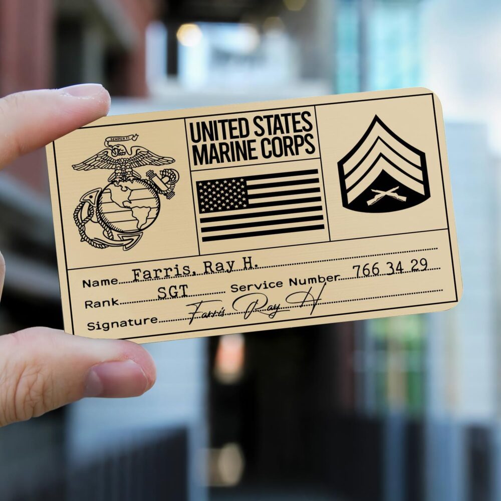 US Marine Corps, W 3 Marines Chief Warrant Officer 3 - Printed Metal Card - Image 2