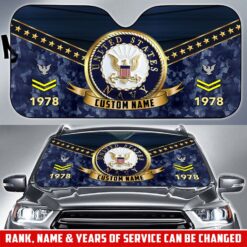US Navy, E 8 Gold - Car Sun Shade